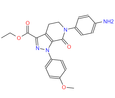 CAS：503615-07-4,中(zhōng)文(wén)名(míng)称：1-(4-甲氧基苯基)-7-氧代-6-[4-氨基苯基]-4,5,6,7-四氢-1H-吡唑并[3,4-c]吡啶-3-羧酸乙酯 