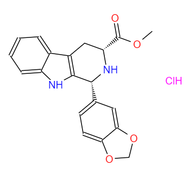 CAS：171752-68-4,中(zhōng)文(wén)名(míng)称：顺式-(1R,3R)-1,2,3,4-四氢-1-(3,4-亚甲二氧基苯基)-9H-吡啶并[3,4-B]吲哚-3-羧酸甲酯盐酸盐