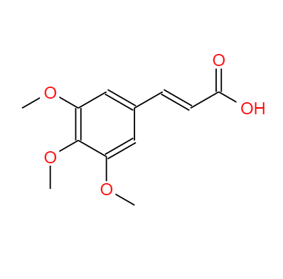 CAS：90-50-6,中(zhōng)文(wén)名(míng)称：3,4,5三甲氧基肉桂酸 英文(wén)名(míng)称：3,4,5-Trimethoxycinnamic acid 