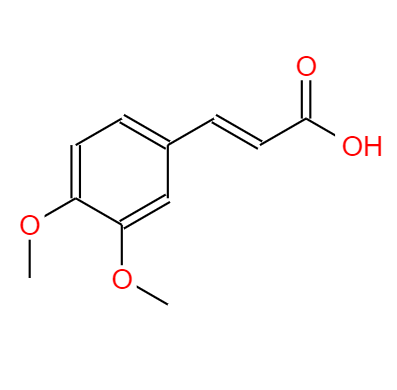 CAS：2316-26-9,中(zhōng)文(wén)名(míng)称：3,4-二甲氧基肉桂酸 英文(wén)名(míng)称：3,4-Dimethoxycinnamic acid 