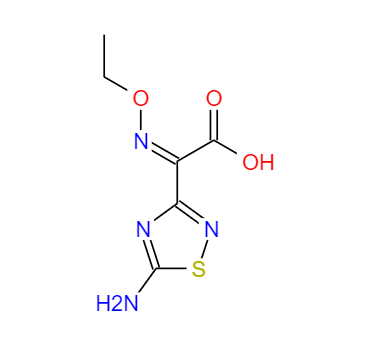 CAS： 75028-24-9，中(zhōng)文(wén)名(míng)称： (Z)-2-(5-氨基-1,2,4-噻二唑-3-基)-2-乙氧亚氨基乙酸