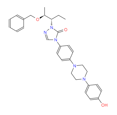 CAS：184177-83-1，中(zhōng)文(wén)名(míng)称： 2-[(1S,2S)-1-乙基-2-苄氧基丙基]-2,4-二氢-4-[4-[4-(4-羟基苯基)-1-哌嗪基]苯基]-3H-1,2,4-三氮唑-3-酮