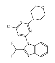 CAS： 475111-38-7，中(zhōng)文(wén)名(míng)称： 4-(4-氯-6-(2-(二氟甲基)-1H-苯并[d]咪唑-1-基)-1,3,5-三嗪-2-基)吗啉