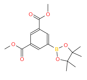 CAS：944392-68-1，中(zhōng)文(wén)名(míng)称：3,5-双(甲氧羰基)苯硼酸片呐醇酯 英文(wén)名(míng)称：3,5-Bis(methoxycarbonyl)phenylboronic acid pinacolester