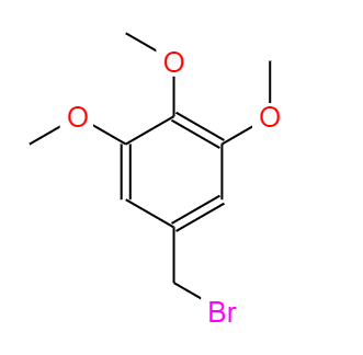 CAS： 21852-50-6，中(zhōng)文(wén)名(míng)称： 3,4,5-三甲氧基苄溴 英文(wén)名(míng)称：5-bromomethyl-1,2,3-trimethoxy-benzene 