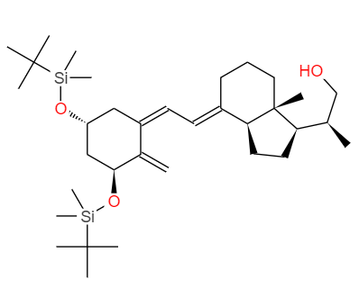 CAS： 128387-35-9，中(zhōng)文(wén)名(míng)称： (1Α,3Β,5E,7E)-20-羟甲基-9,10-开环胆甾-1,3,-双叔丁基二甲基硅氧基-5,7,10(19)-三烯