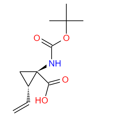 CAS： 159622-10-3，中(zhōng)文(wén)名(míng)称： (1R,2S)-1-叔丁氧羰基氨基-2-乙烯基环丙烷甲酸 英文(wén)名(míng)称：VINYL ACCA 