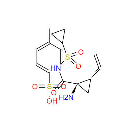 CAS： 1028252-16-5，中(zhōng)文(wén)名(míng)称： (1R,2S)-1-氨基-N-(环丙基磺酰基)-2-乙烯基环丙烷甲酰胺对甲苯磺酸盐 