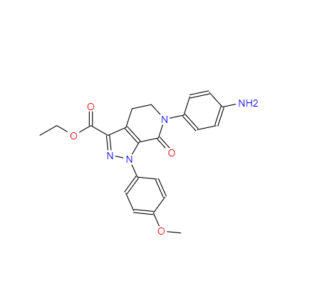 CAS： 503615-07-4，中(zhōng)文(wén)名(míng)称： 6-(4-氨基苯基)-1-(4-甲氧基苯基)-7-氧代-4,5,6,7-四氢-1H-吡唑并[3,4-c]吡啶-3-羧酸乙酯