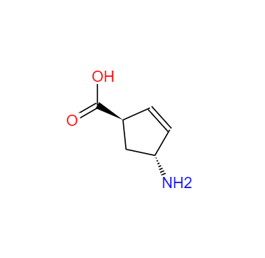  CAS： 102679-78-7，中(zhōng)文(wén)名(míng)称： (1R,4r)-4-氨基-2-环戊烯羧酸 英文(wén)名(míng)称：(1R,4r)-4-aminocyclopent-2-enecarboxylic acid