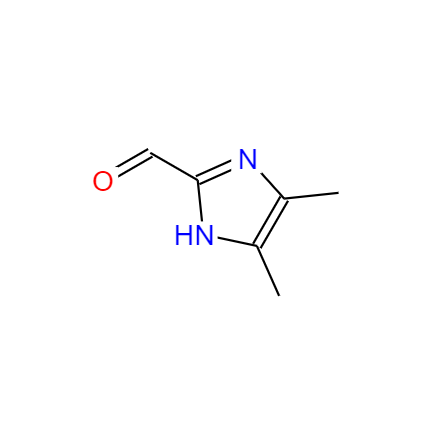  CAS： 118474-44-5，中(zhōng)文(wén)名(míng)称： 4,5-二甲基-1H-咪唑-2-甲醛 英文(wén)名(míng)称：4,5-dimethyl-1H-imidazole-2-carbaldehyde