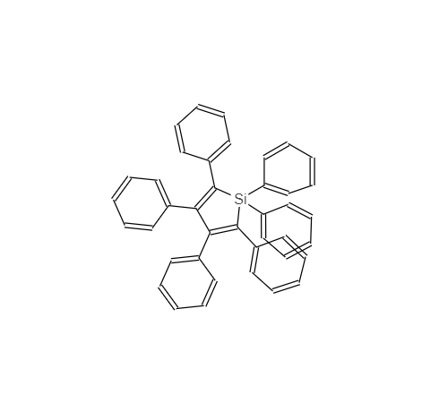  CAS： 752-28-3，中(zhōng)文(wén)名(míng)称： 1,1,2,3,4,5-六苯基-1H-噻咯 英文(wén)名(míng)称：1,1,2,3,4,5-Hexaphenyl-1H-silole