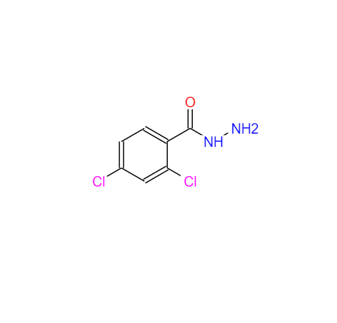 CAS： 5814-06-2，中(zhōng)文(wén)名(míng)称： 2,4-二氯苯甲酰肼 英文(wén)名(míng)称：2,4-Dichlorobenzhydrazide 