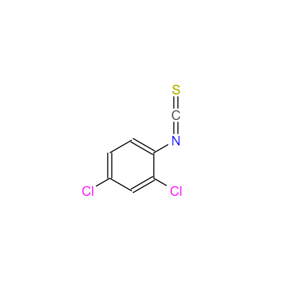  CAS： 6590-96-1，中(zhōng)文(wén)名(míng)称： 2,4-二氯苯基异硫氰酸酯 英文(wén)名(míng)称：2,4-Dichlorophenylisothiocyanate