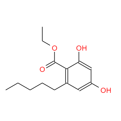  CAS：38862-65-6，中(zhōng)文(wén)名(míng)称：2,4-二羟基-6-戊基苯甲酸乙酯， 英文(wén)名(míng)称：Benzoic acid, 2,4-Dihydroxy-6-pentyl-, ethyl ester
