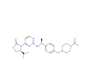 CAS：1429180-08-4，(4S)-3-[2-[[(1S)-1-[4-[(4-乙酰基-1-哌嗪基)甲基]苯基]乙基]氨基]-4-嘧啶基]-4-异丙基-2-恶唑烷酮